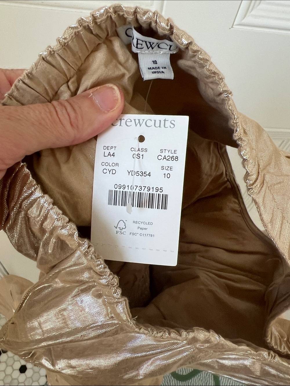 J. Crew Metallic Gold One-Shoulder Ruffle Dress - Picture 3 of 3